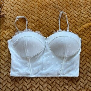 Tiger Mist White Floral Bustier